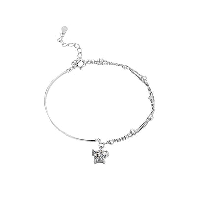 Chic Sterling Silver Star Bracelet